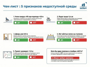 Чек лист - 5 признаков доступной среды