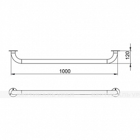 Поручень опорный, пристенный, тип 9, AISI 304/PVC, D3
