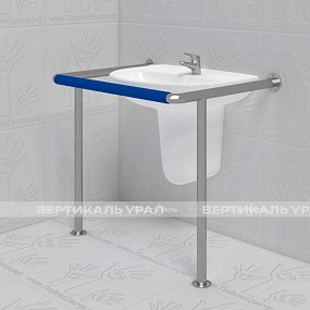 Поручень опорный настенно-напольный, AISI 304/PVC, D38