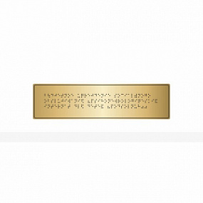 Тактильная табличка с шрифтом Брайля (комп.ABS под золото) 70х270