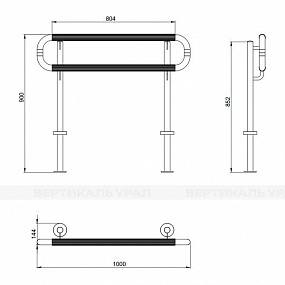 Ограждение двойное, напольное, AISI 304/PVC, D38