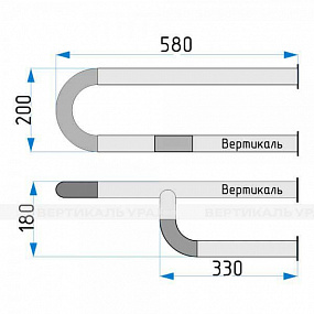 Поручень опорный для санузла, лев, AISI 304, D38