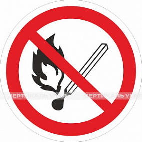 P 02 Запрещается пользоваться открытым огнем