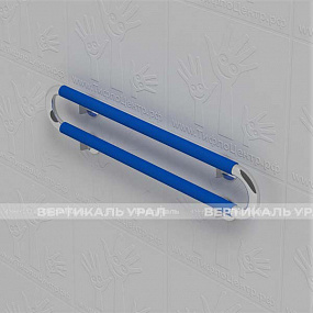 Поручень опорный, двойной, пристенный, AISI 304/PVC, D32