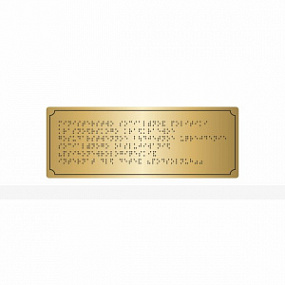 Тактильная табличка с шрифтом Брайля (комп.ABS под золото) 100х270