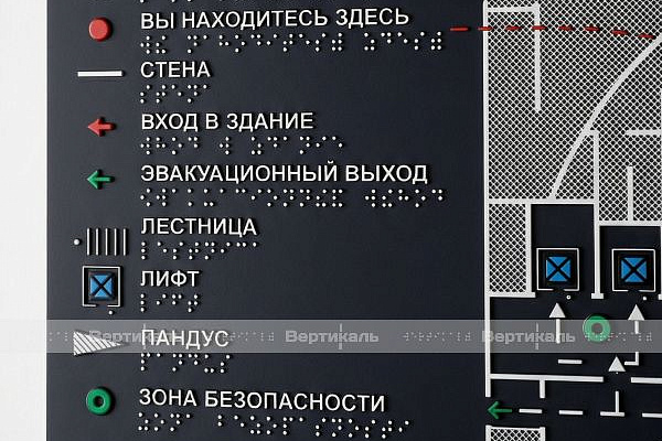 Новая тактильная мнемосхема с системой вызова помощи (СВП) по ГОСТ