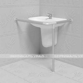 Поручень опорный, для раковины, прав, AISI304+PA, D32