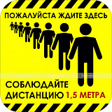 Наклейка настенная «Пожалуйста ждите здесь», ч-ж
