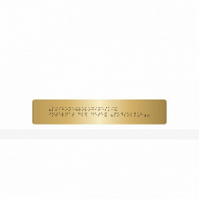 Тактильная табличка с шрифтом Брайля (комп.ABS под золото) 50х270
