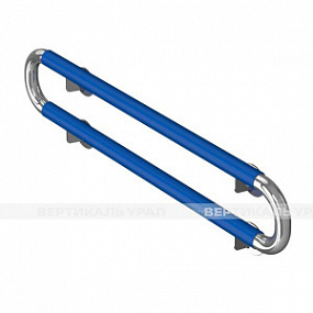 Поручень опорный, двойной, пристенный, AISI 304/PVC, D32