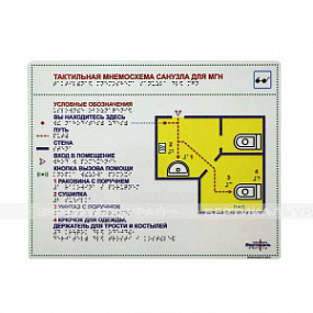Мнемосхема тактильная, для санузла, PVC3, 321х411